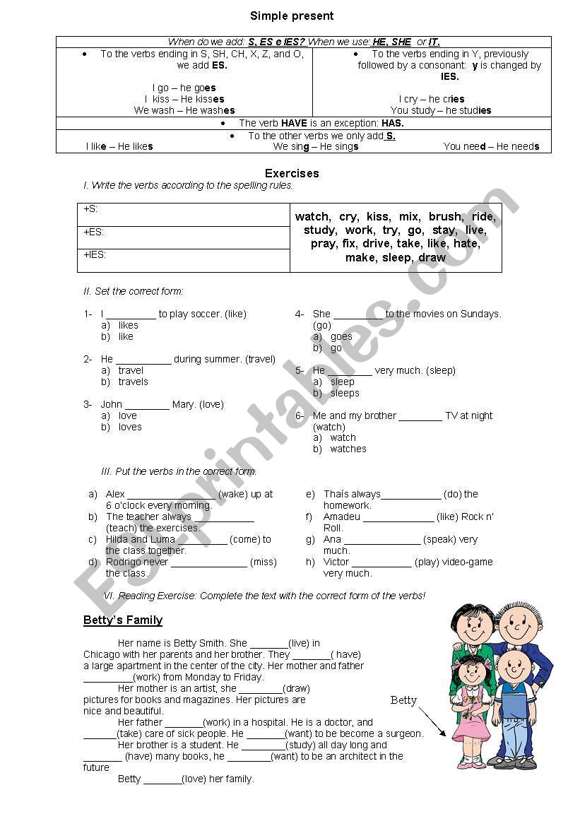 Simple Present worksheet