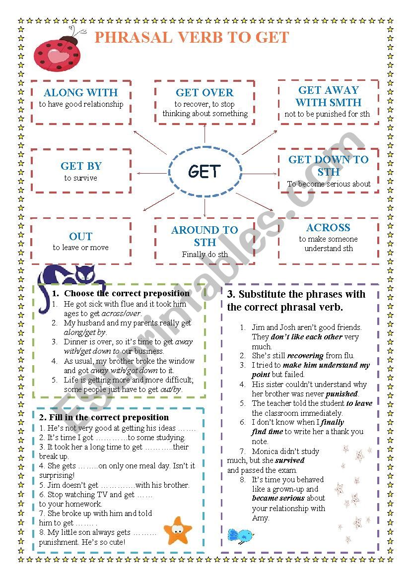 Phrasal verb TO GET worksheet