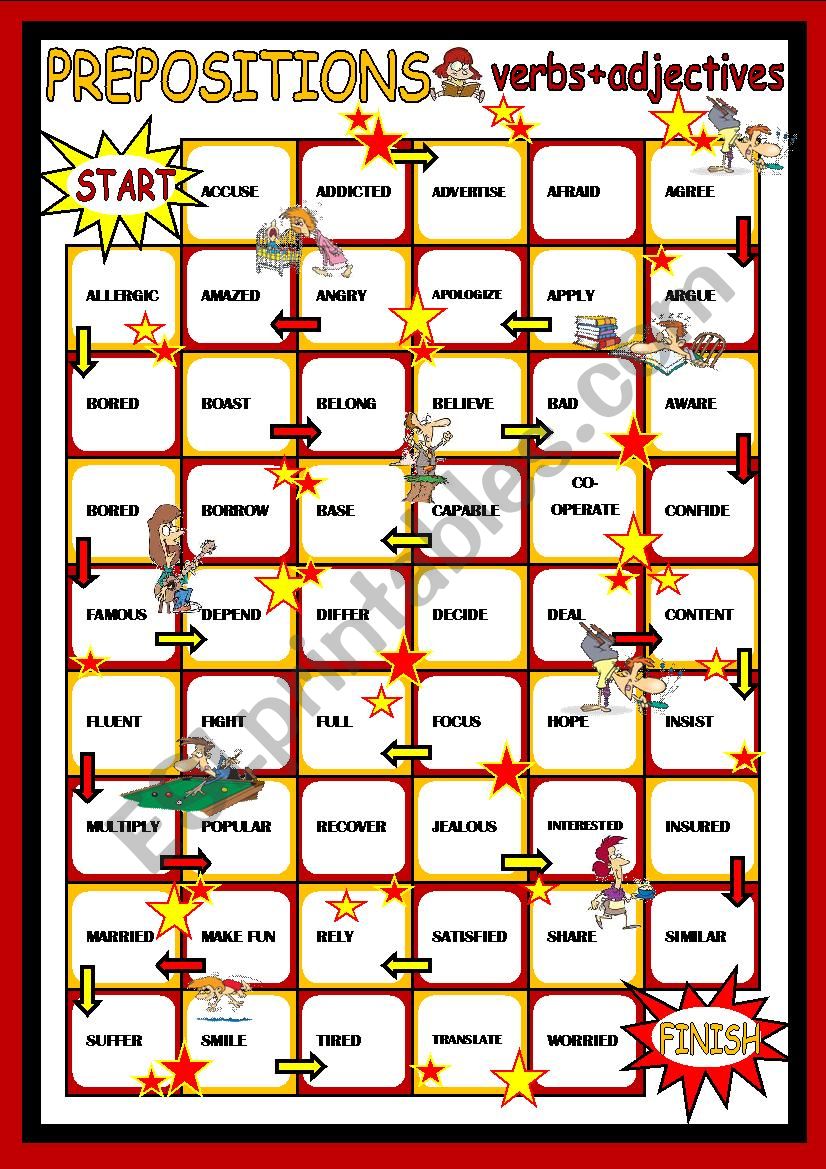 PREPOSITIONS with verbs and adjectives