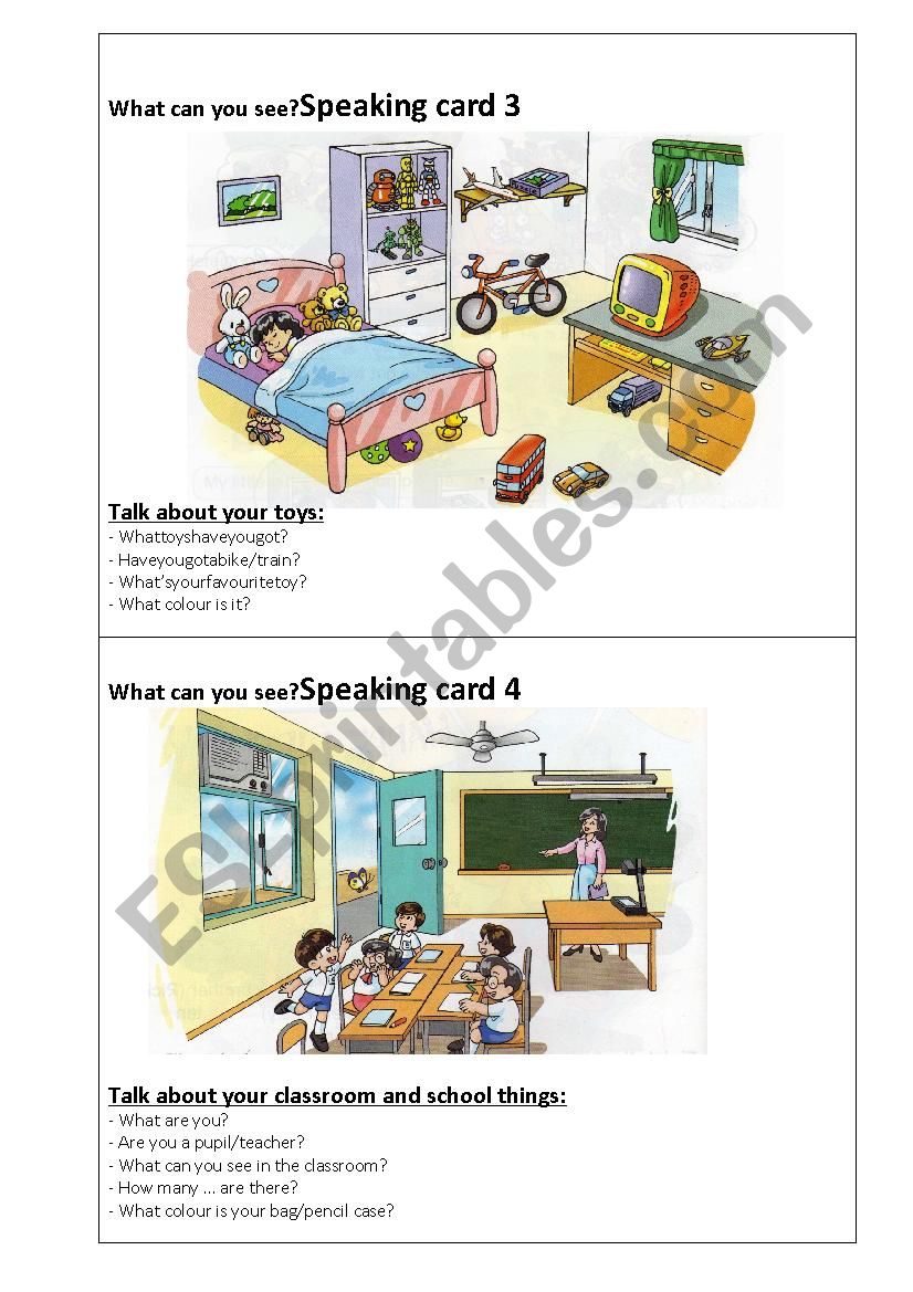 Speaking cards - Toys and classroom things