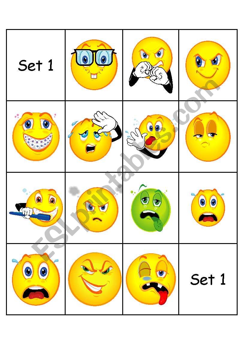 emoticons set 1  worksheet