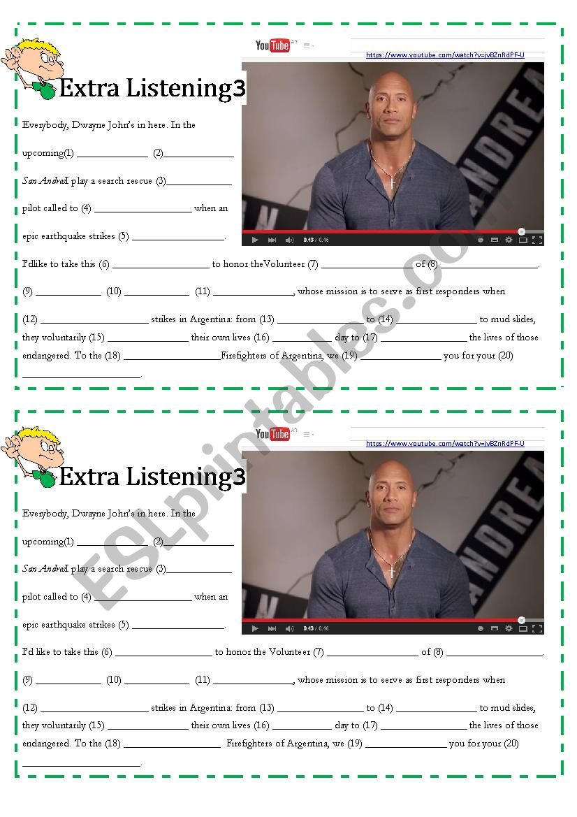 Dwayne Johnson- The Rock worksheet