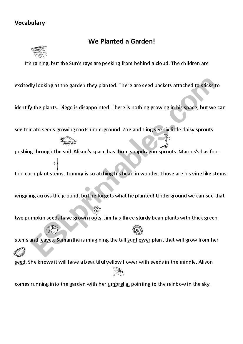 garden worksheet
