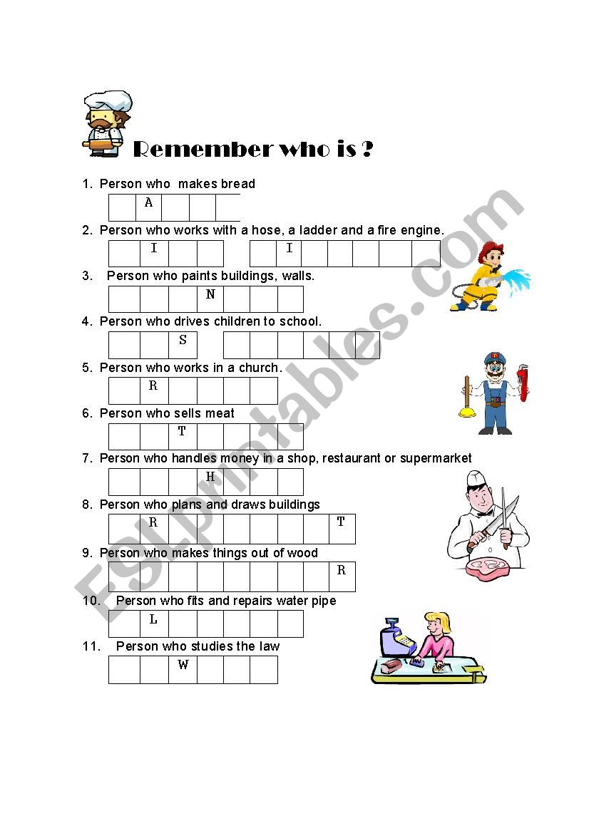 Jobs worksheet