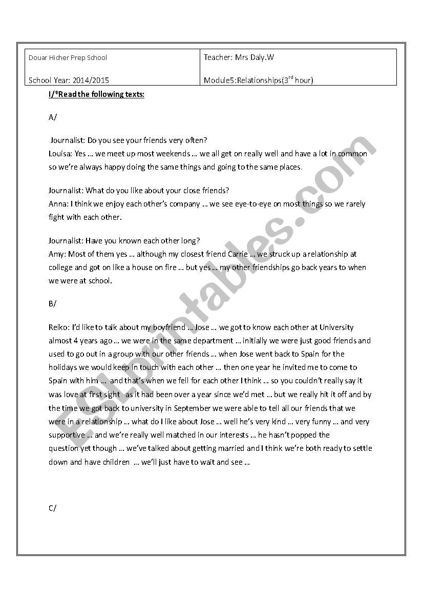 review  worksheet