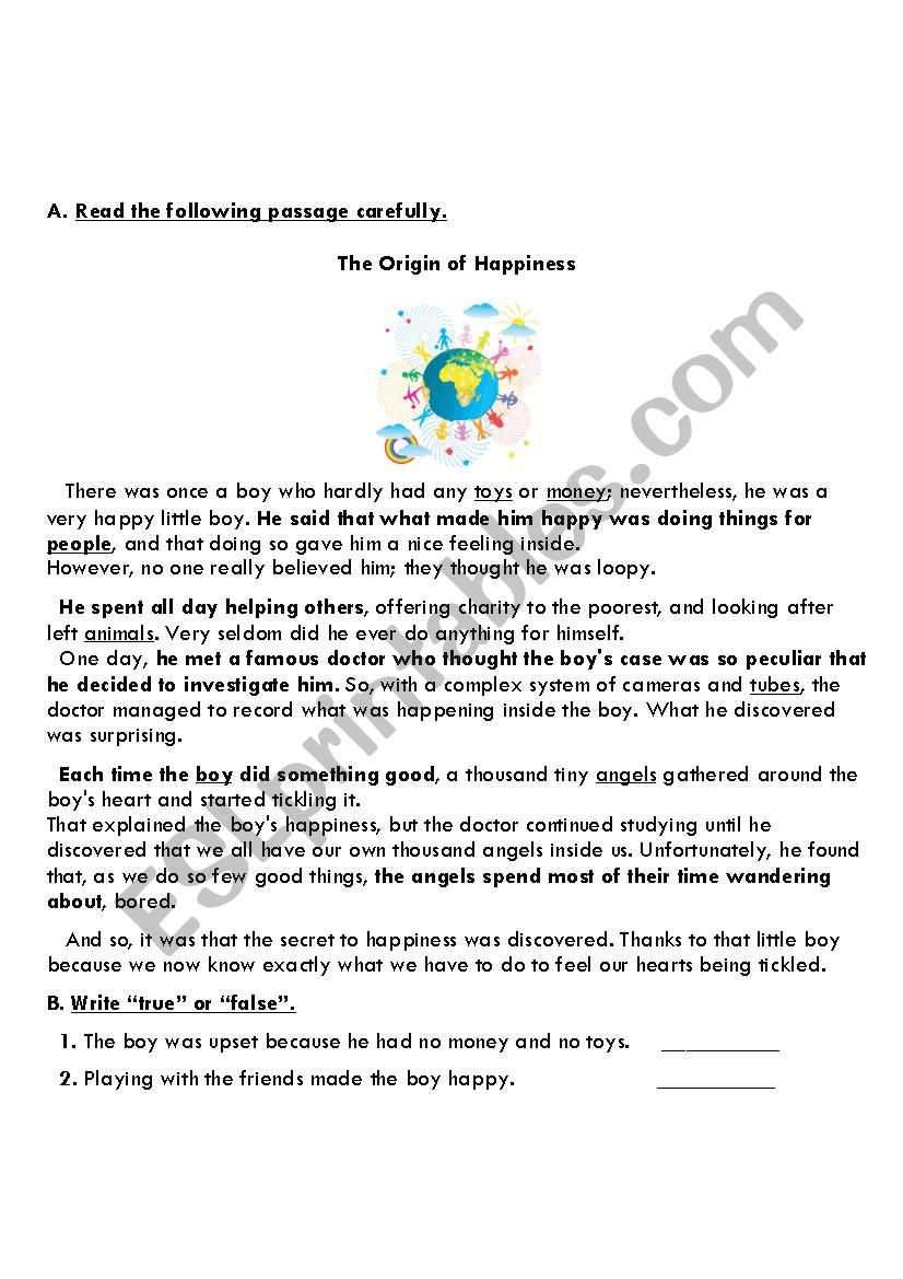 Happiness worksheet