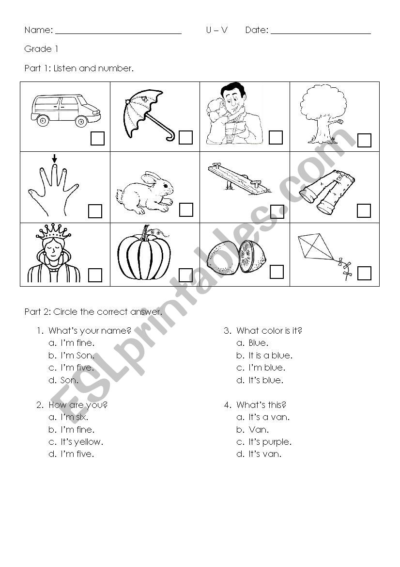 review alphabet and basic English questions for kids