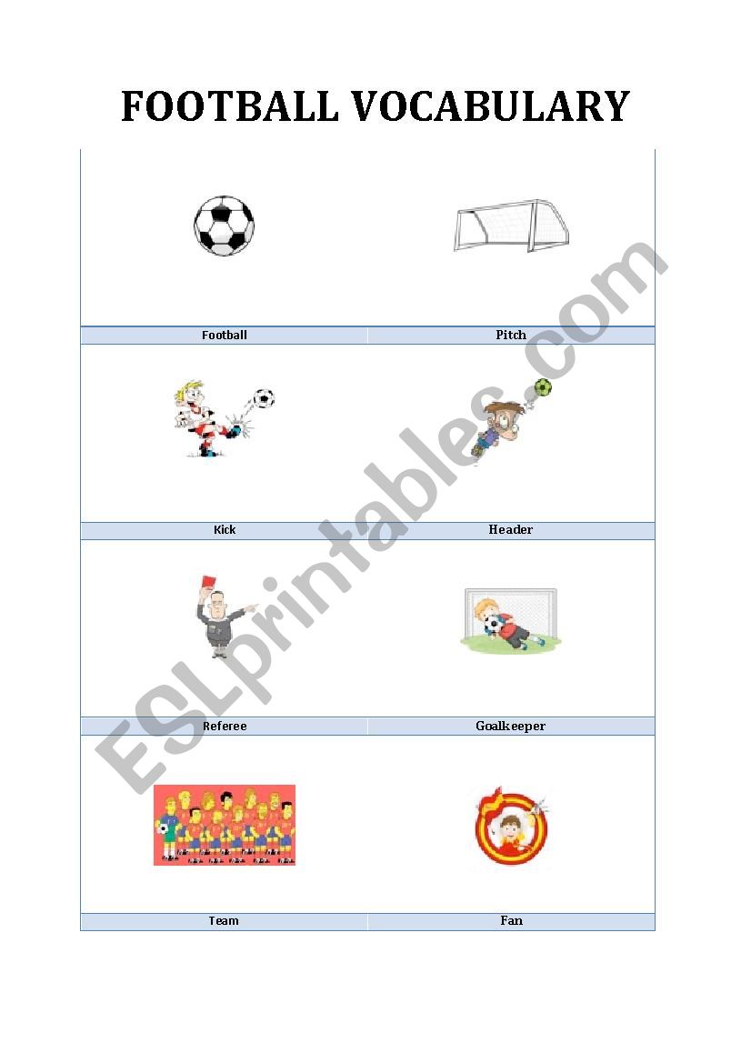 Football Vocabulary worksheet