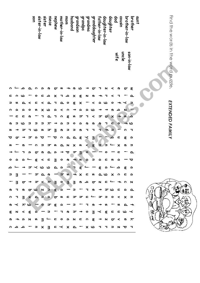 Extended Family worksheet