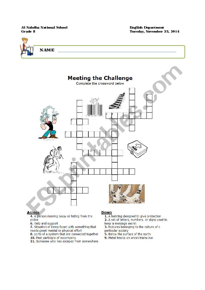 Crossword Puzzle worksheet