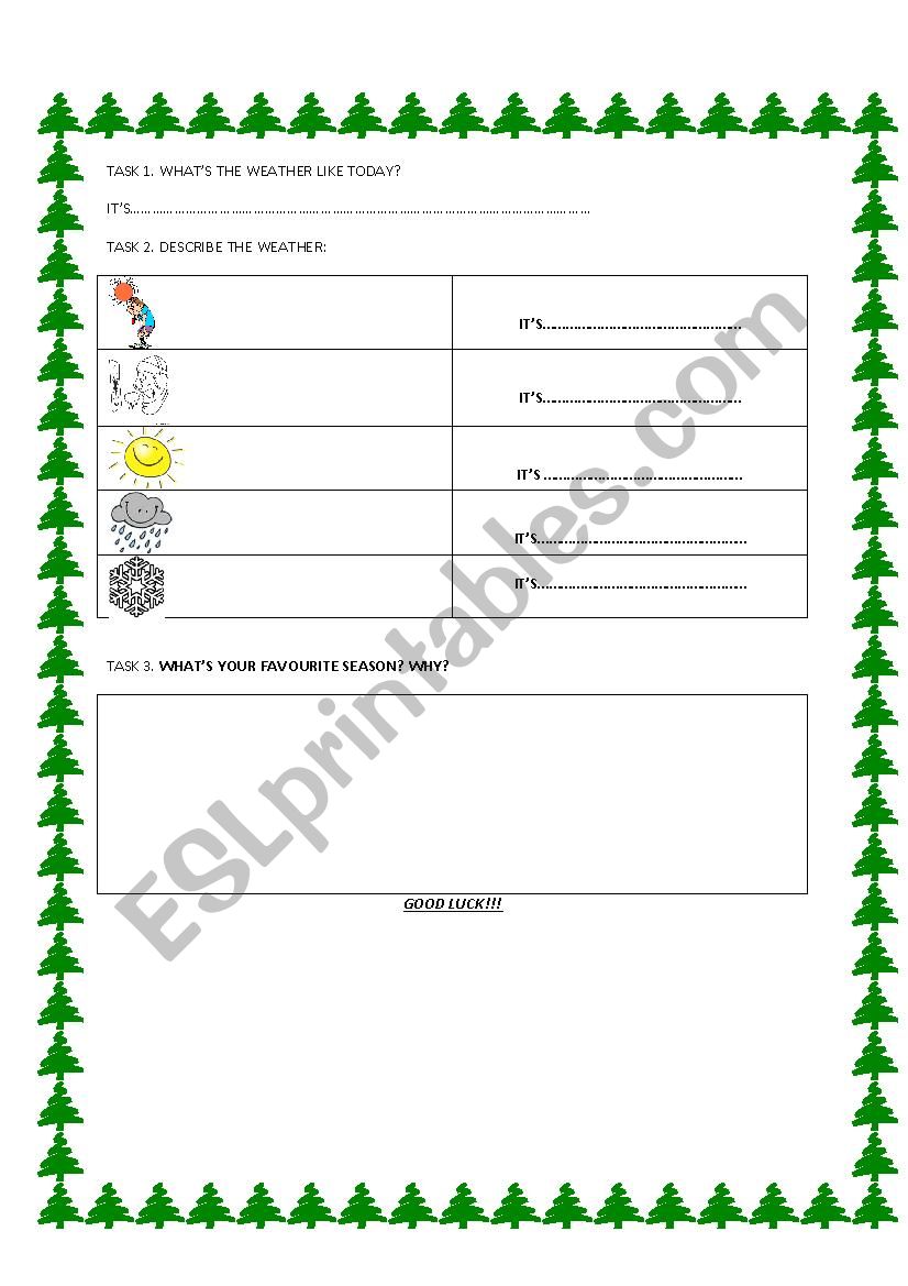 THE WEATHER worksheet