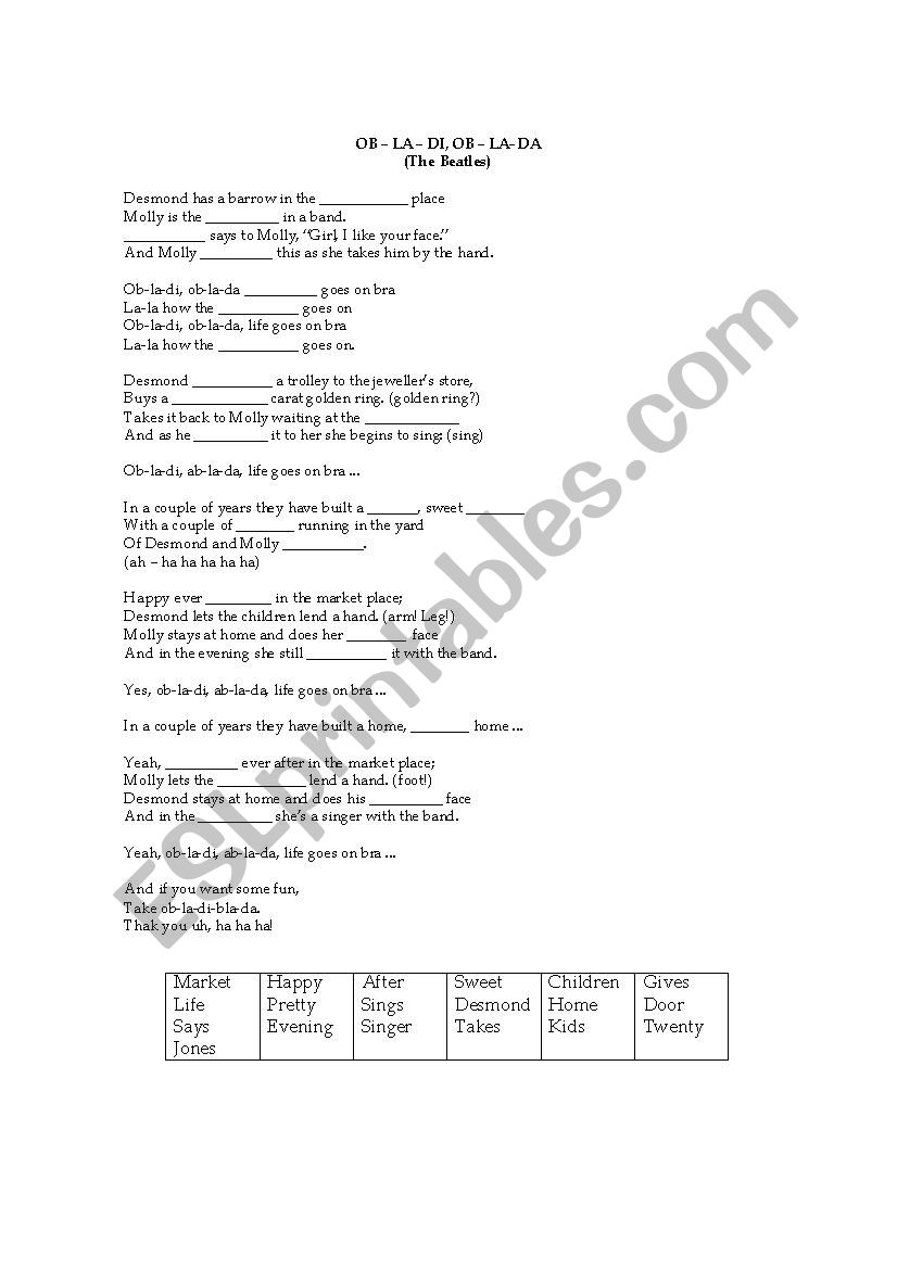 obla di obla da (BeatlesÂ´ song)