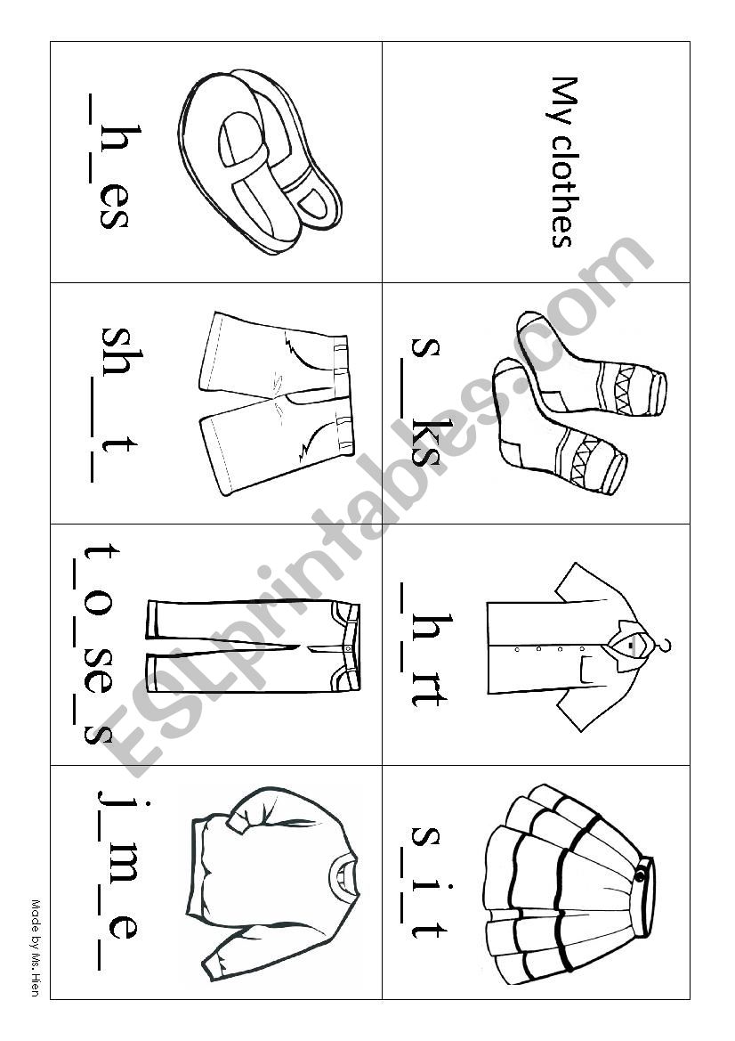 CLOTHES CARDS worksheet
