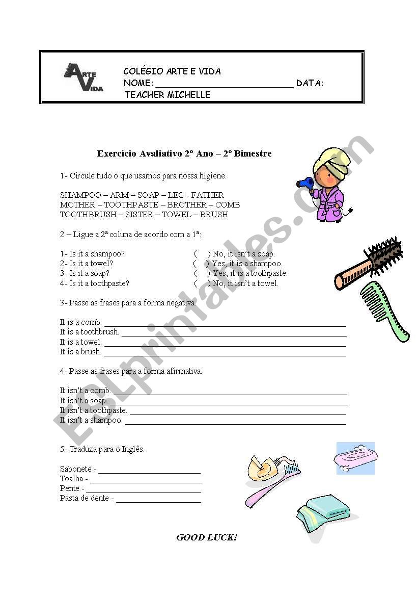 Hygiene worksheet