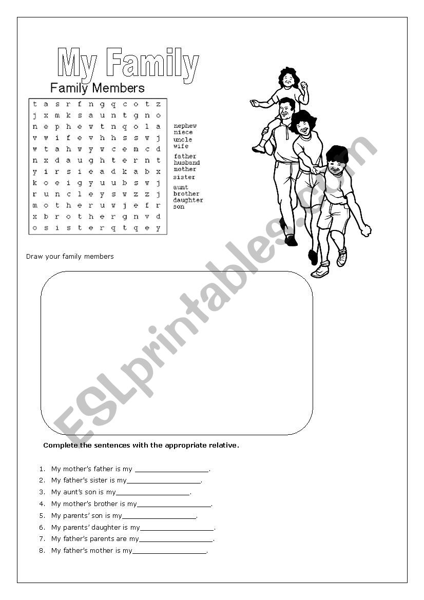 My Family worksheet