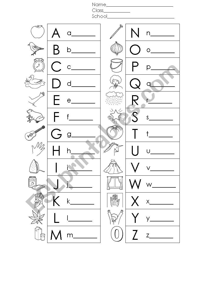 Write ABC worksheet