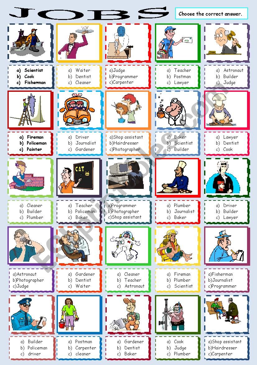 jobs-multiple-choice-esl-worksheet-by-gemaherlo