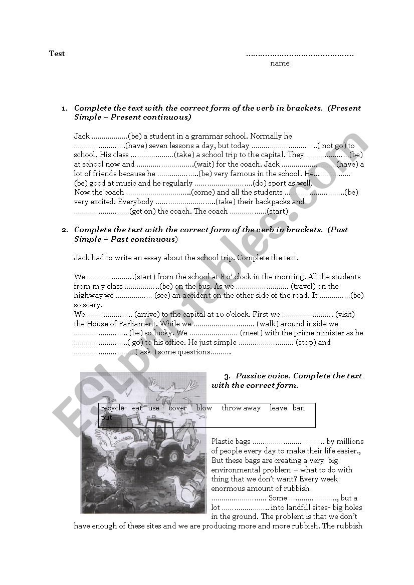 Grammar worksheet worksheet