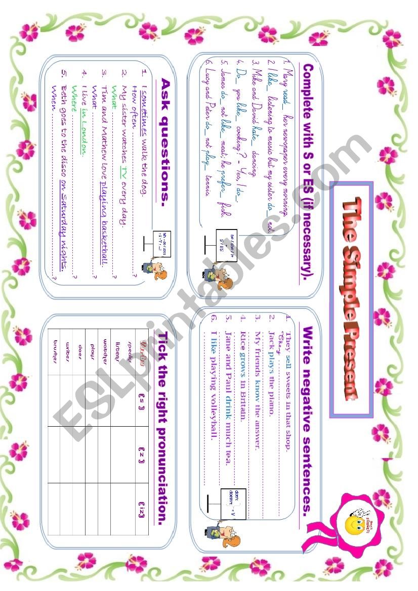 The Simple Present worksheet