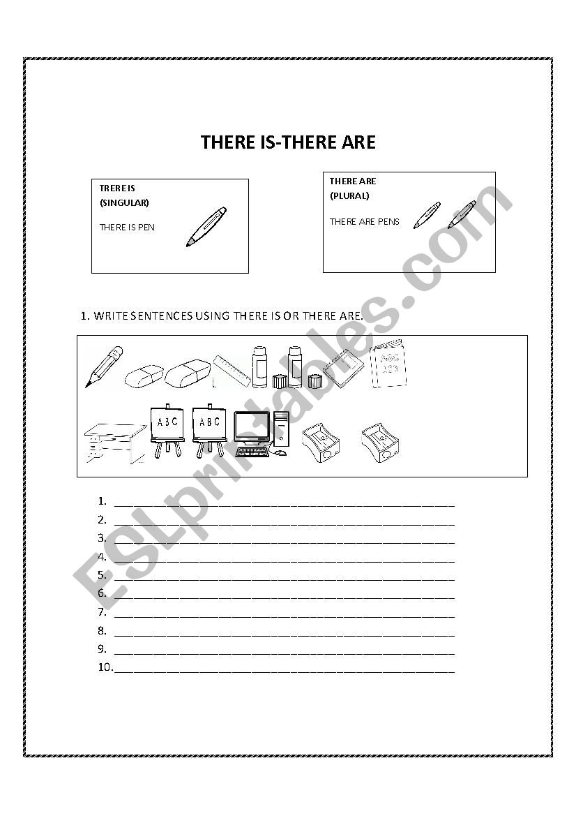 THERE IS - THERE ARE worksheet