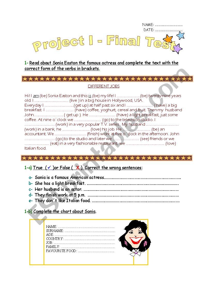 PRESENT SIMPLE TENSE worksheet
