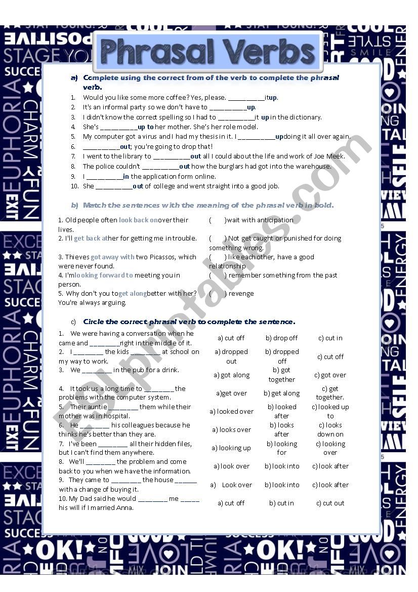 Phrasal Verbs Set 2 worksheet