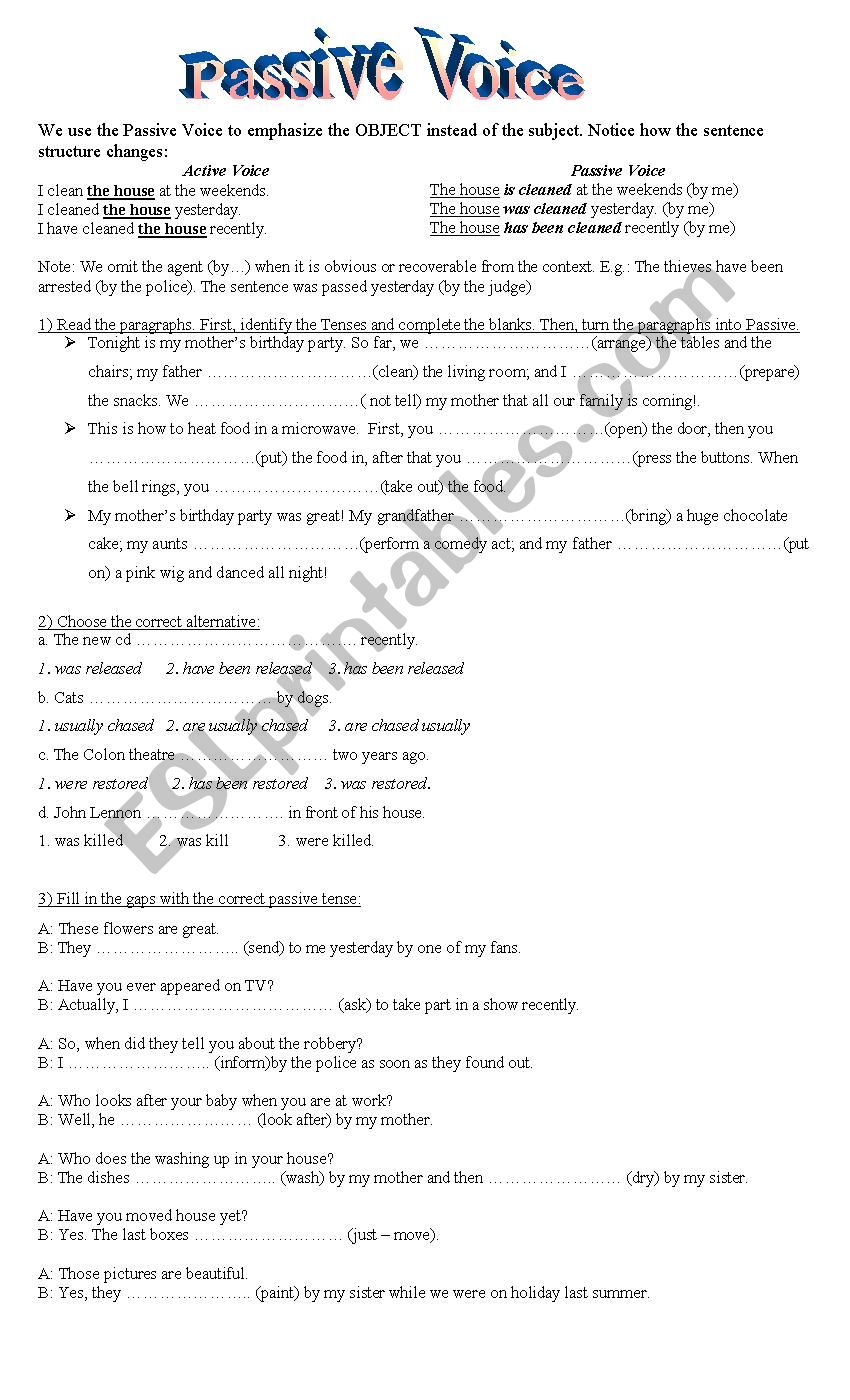 Passive Voice theory and practice