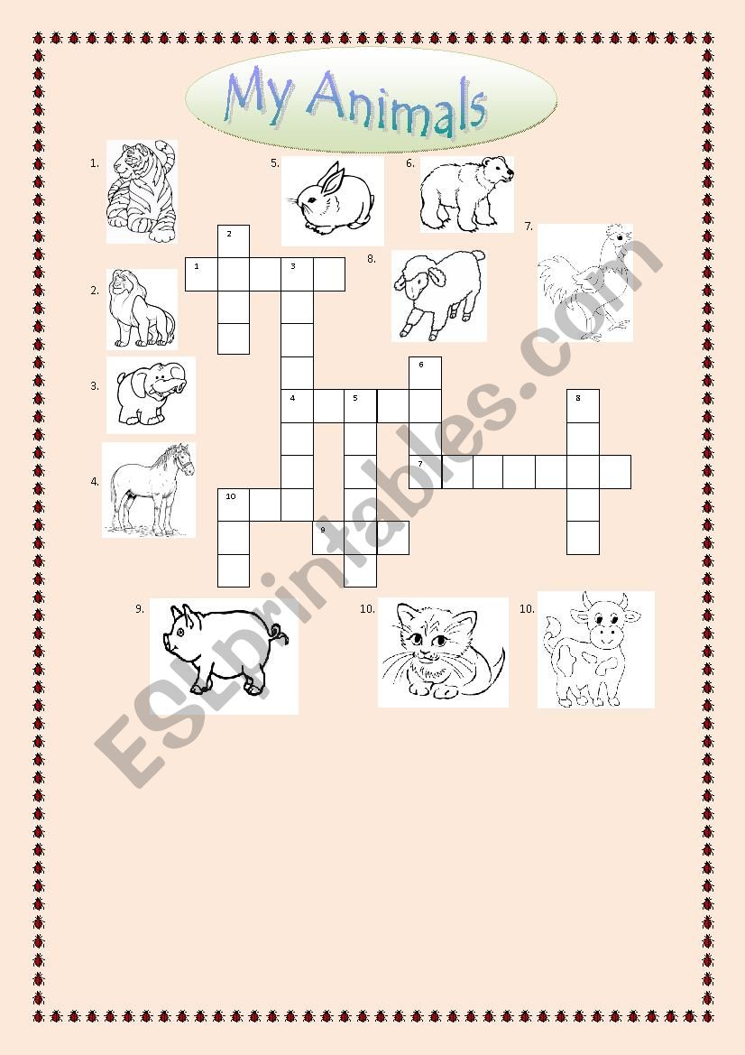 My animals in the zoo worksheet