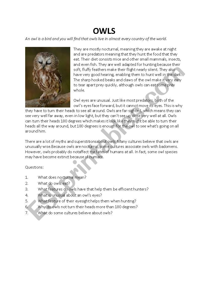 OWLS worksheet