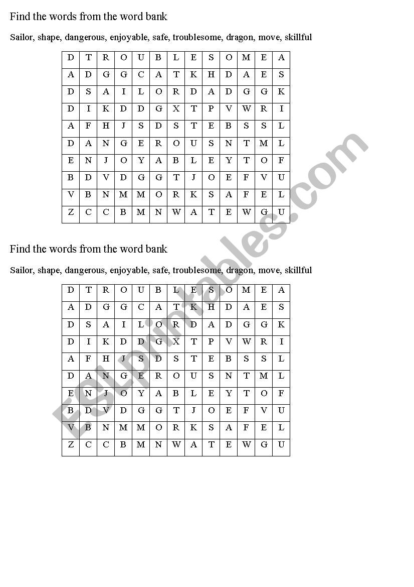 Traveling worksheet