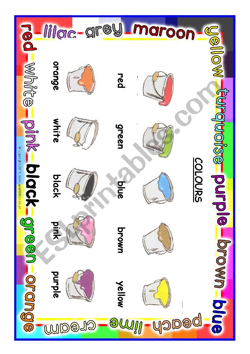 COLOURS worksheet