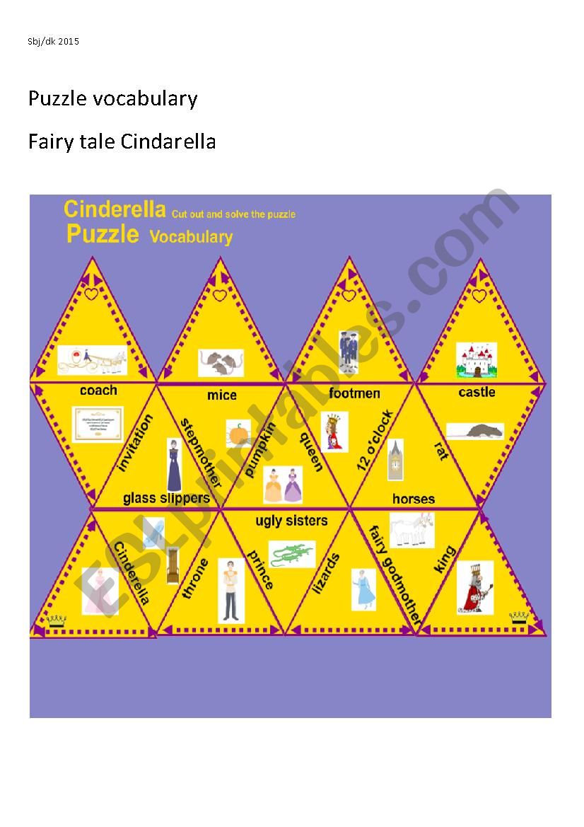 Puzzle Cinderella worksheet