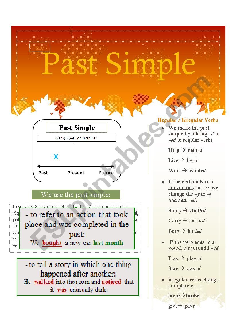 Past Simple Rules worksheet