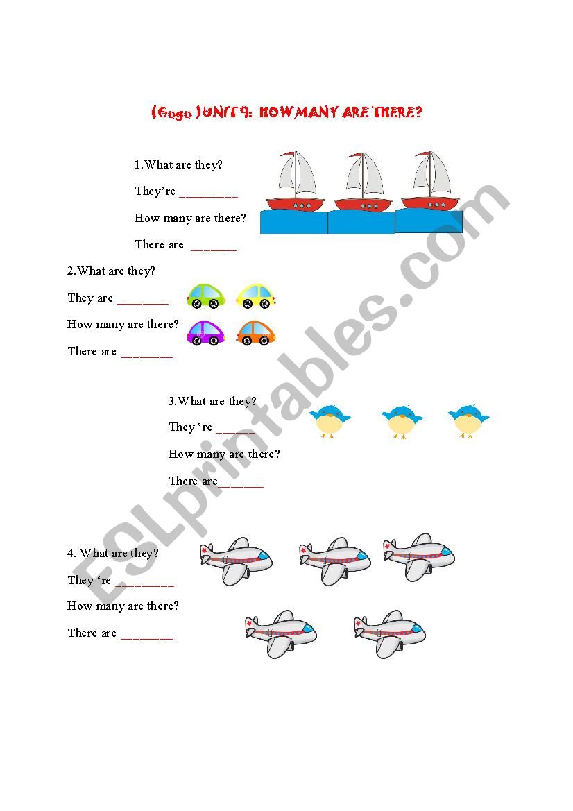 Exercise Gogo Unit 9: How Many Are There?