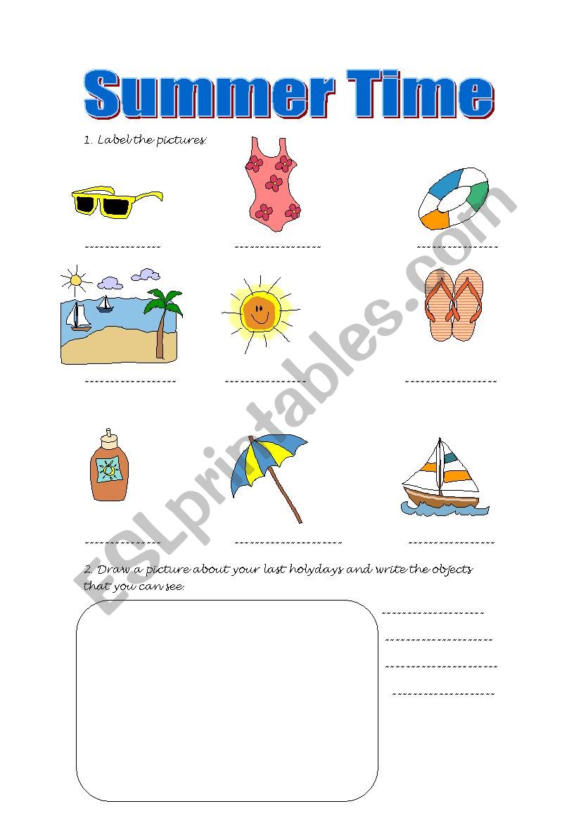 Summer time  worksheet