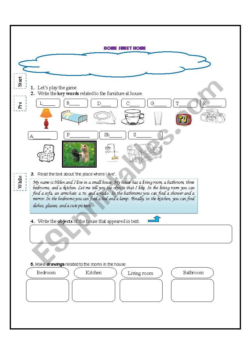 Home sweet home worksheet