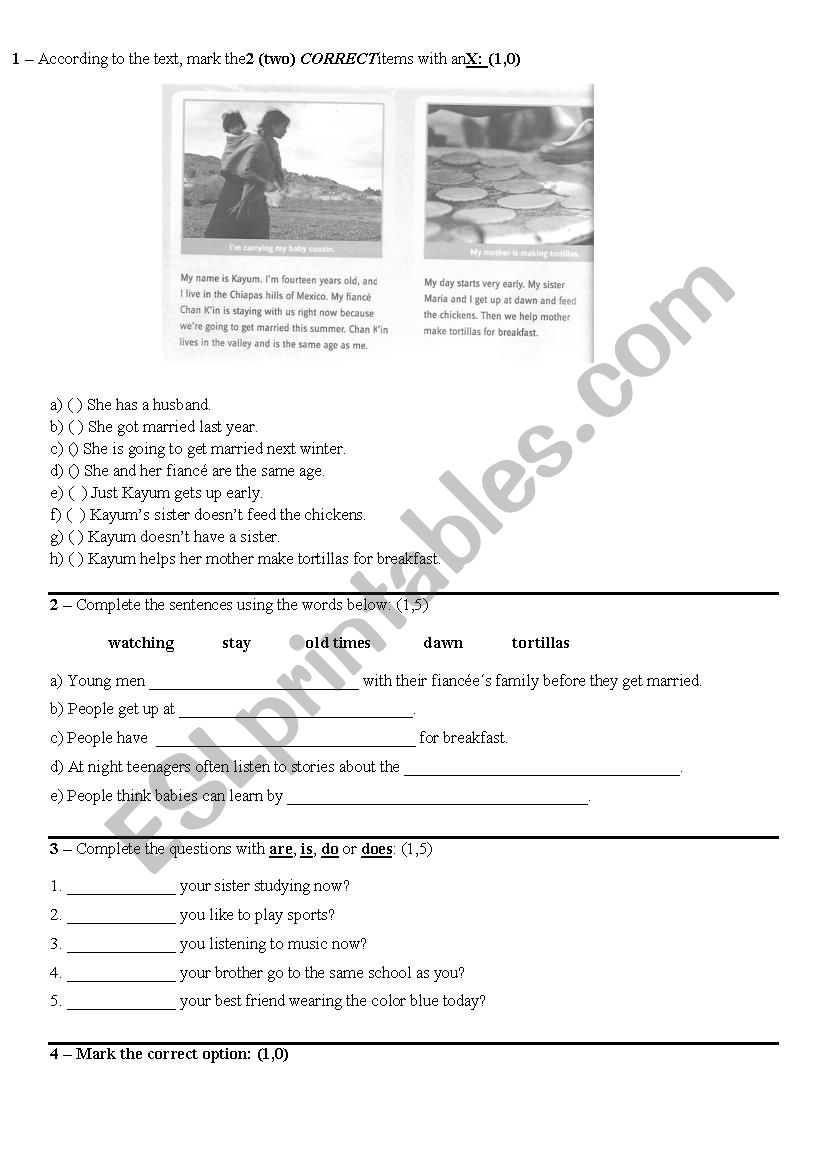 Present worksheet