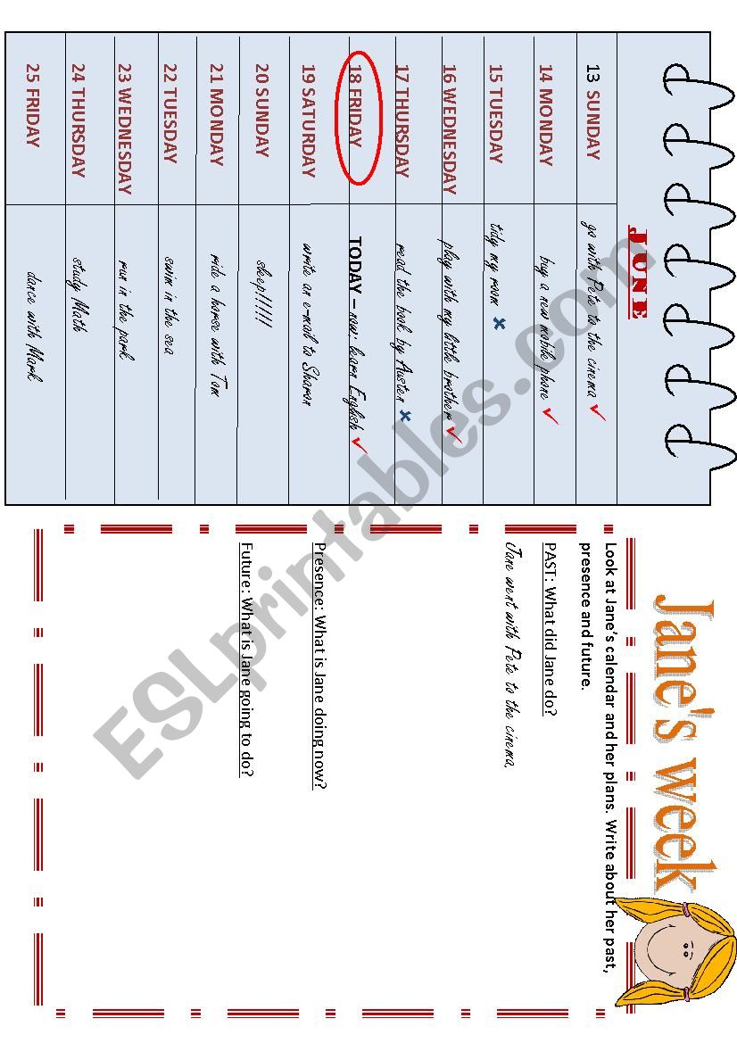 Janes week - revision of basic tenses