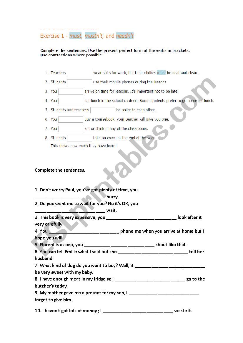 sentences worksheet