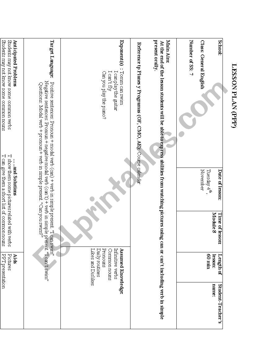 Expressing abilities  worksheet