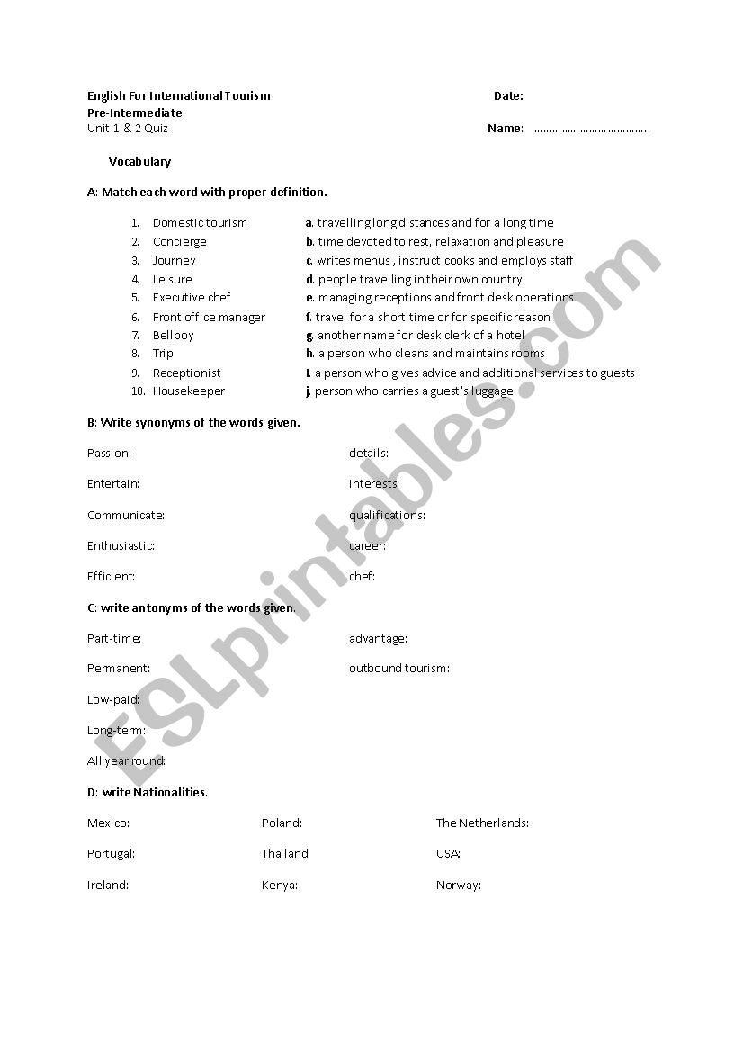 English For International Tourism     pre-intermediate	                                                                                       