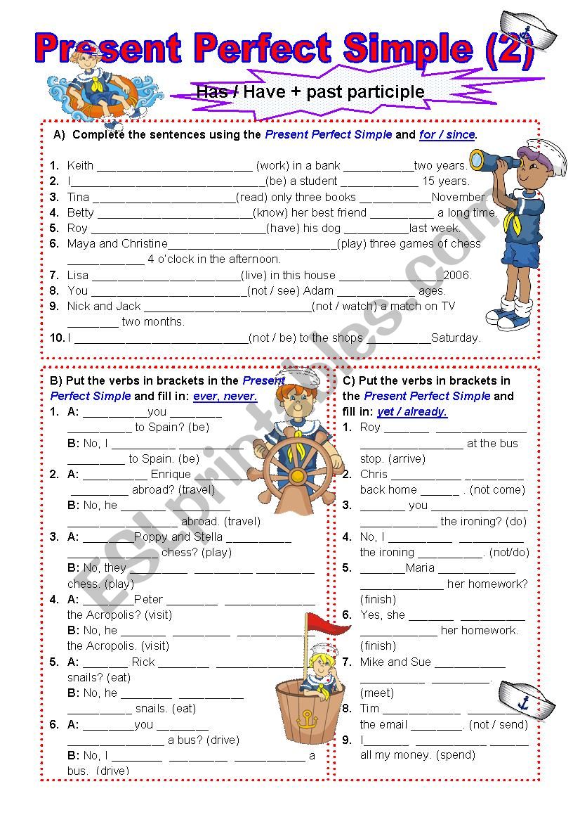 Present Perfect Simple 2 worksheet