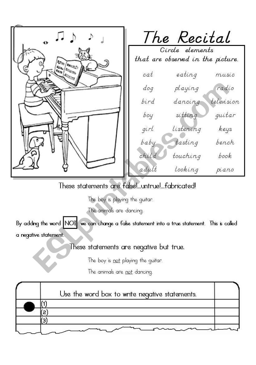 The Recital (Negative Sentences)