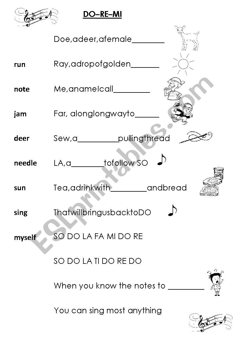 Do Re Mi - The Sound of Music worksheet