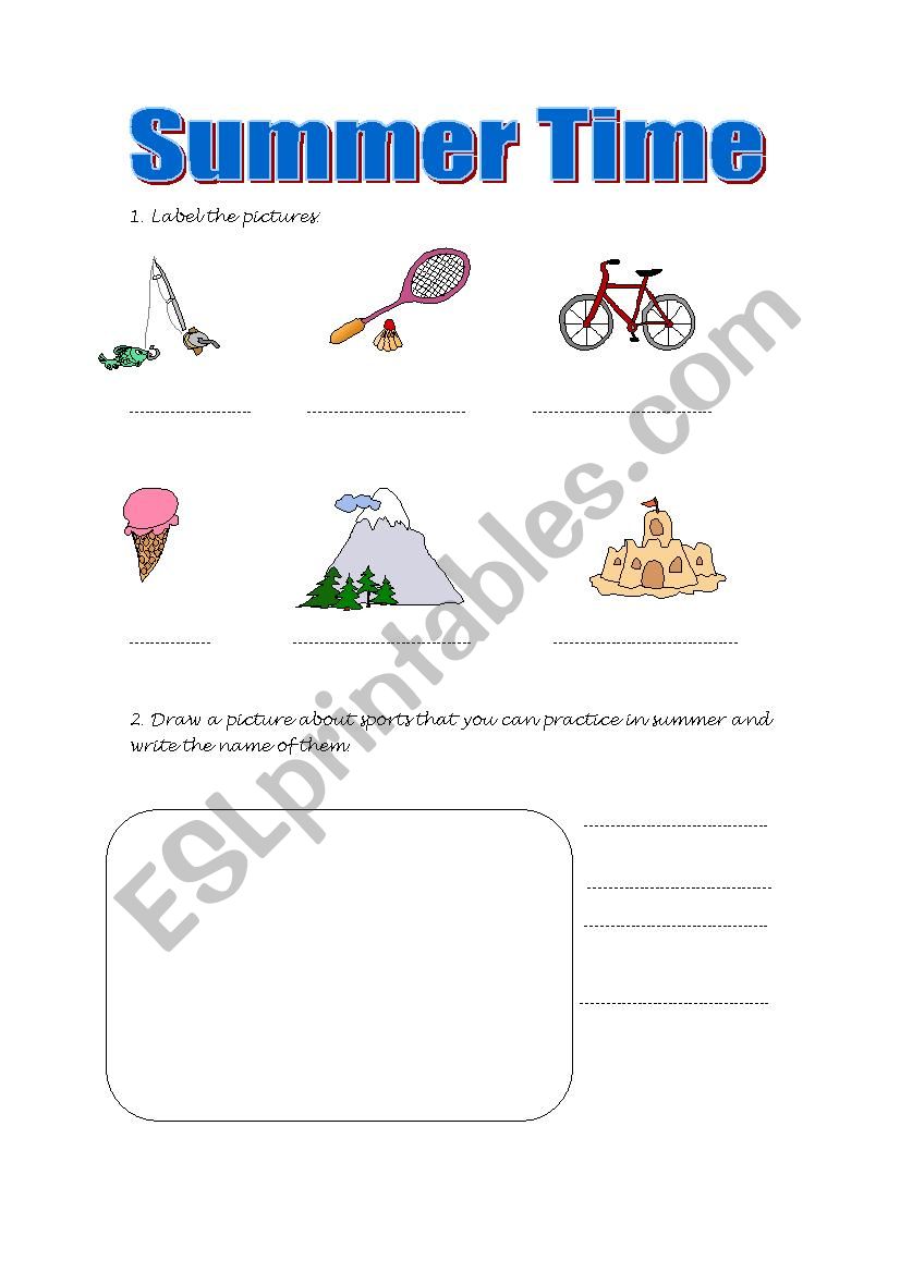 Summer time 2 worksheet