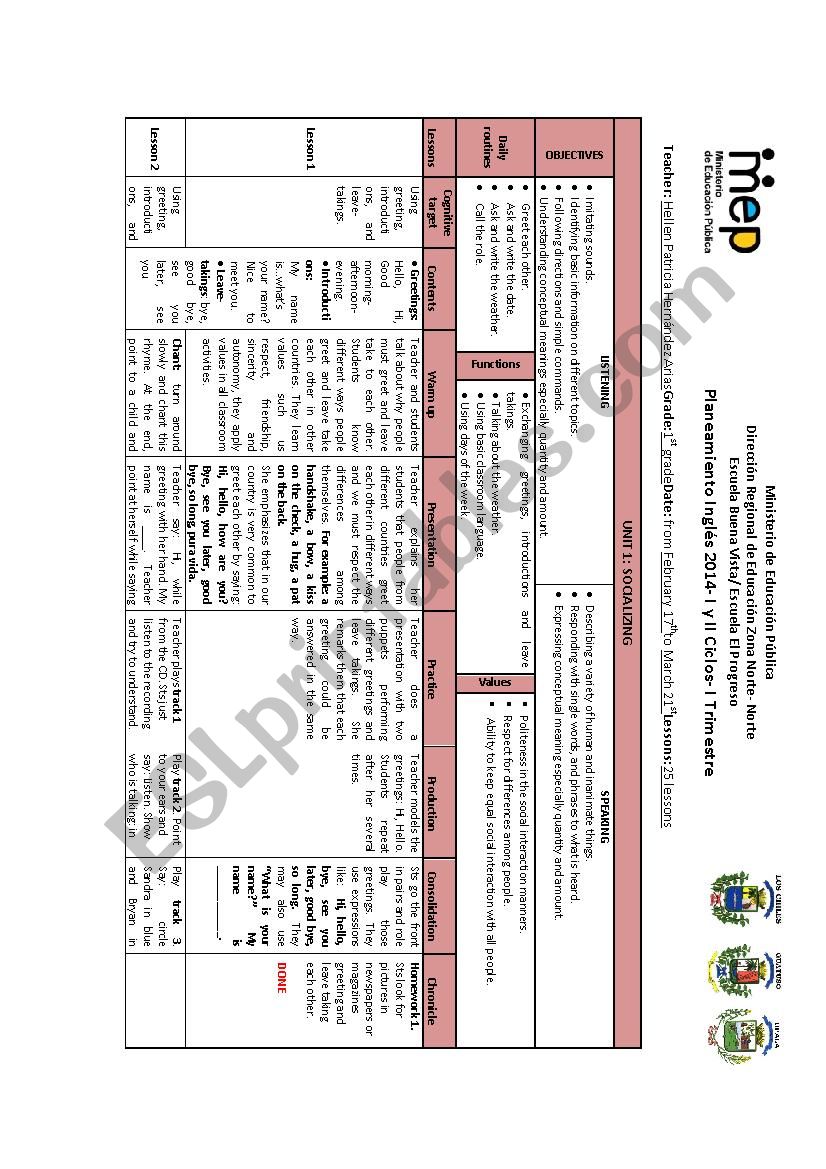 english lesson plan worksheet