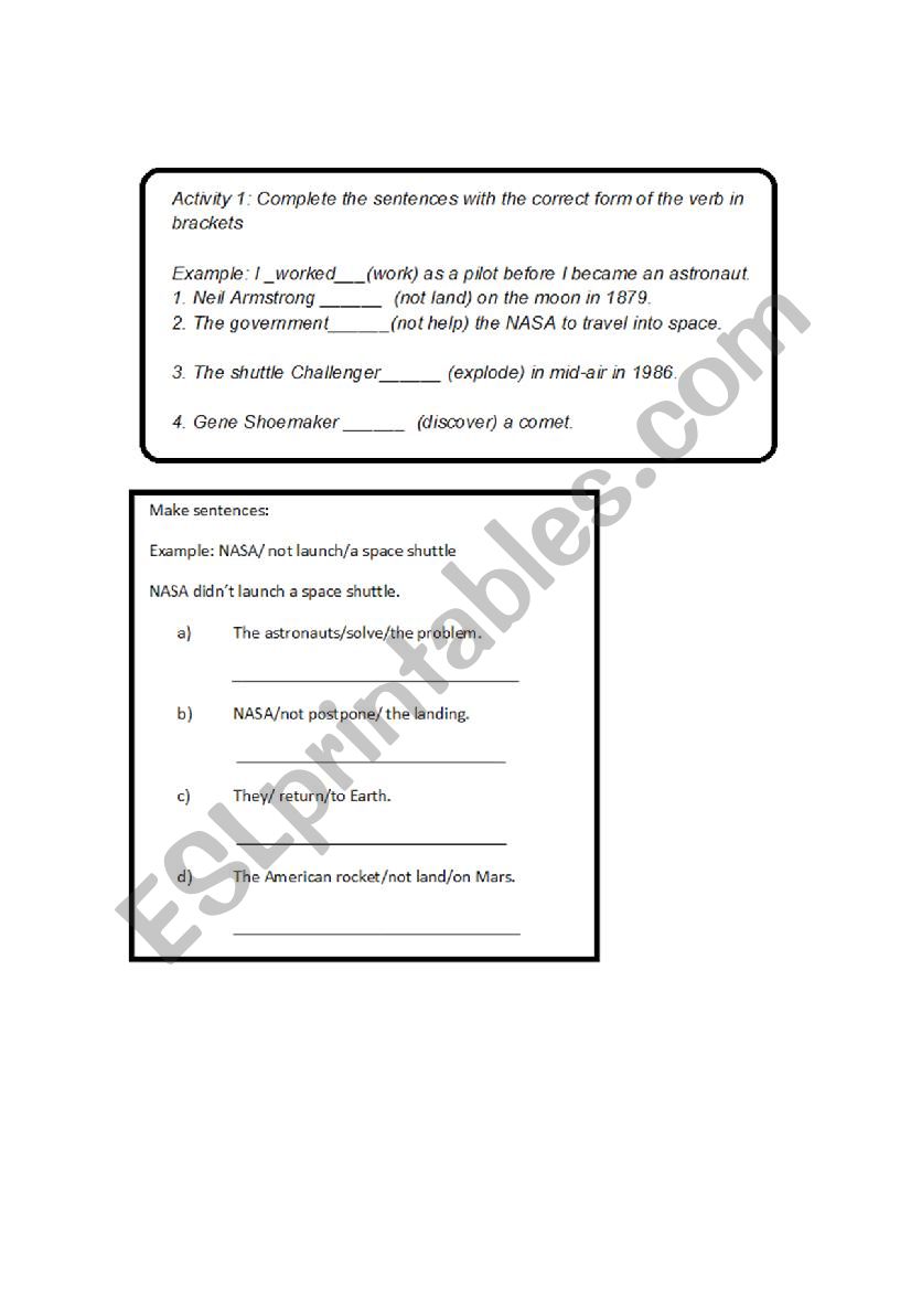 past simple exercises worksheet