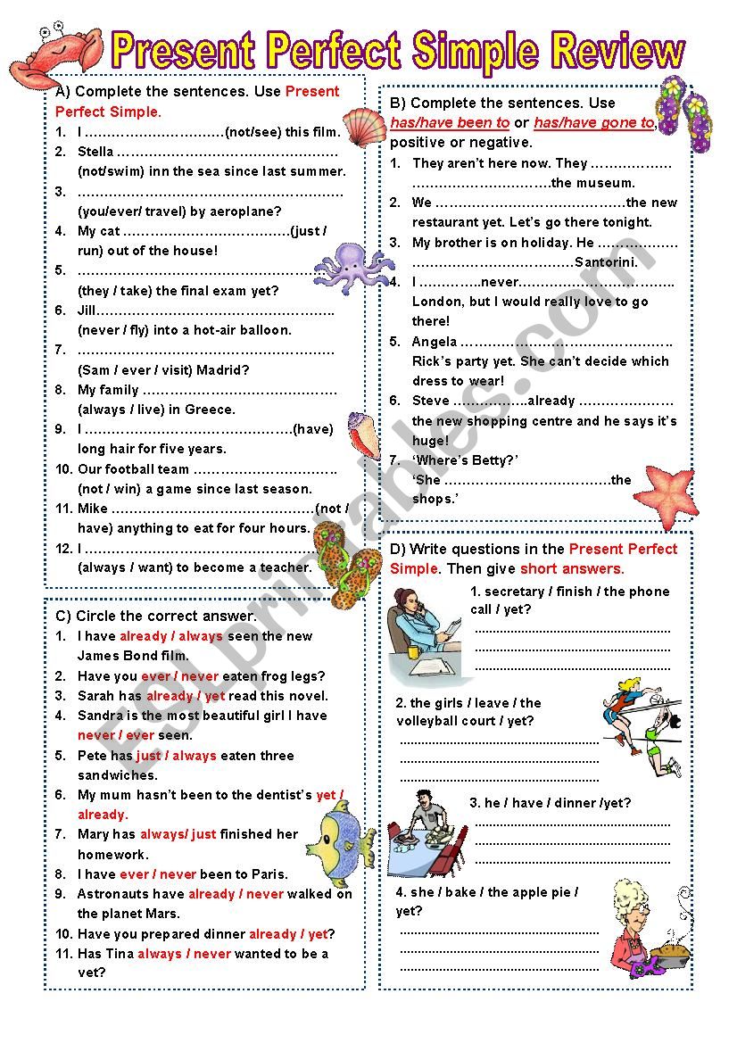 Present perfect simple- Review