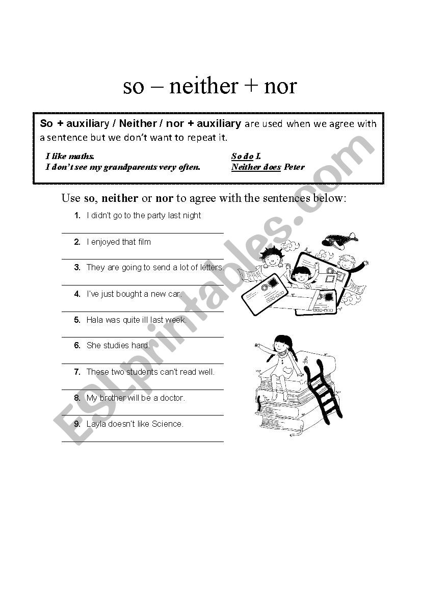 so and neigther worksheet
