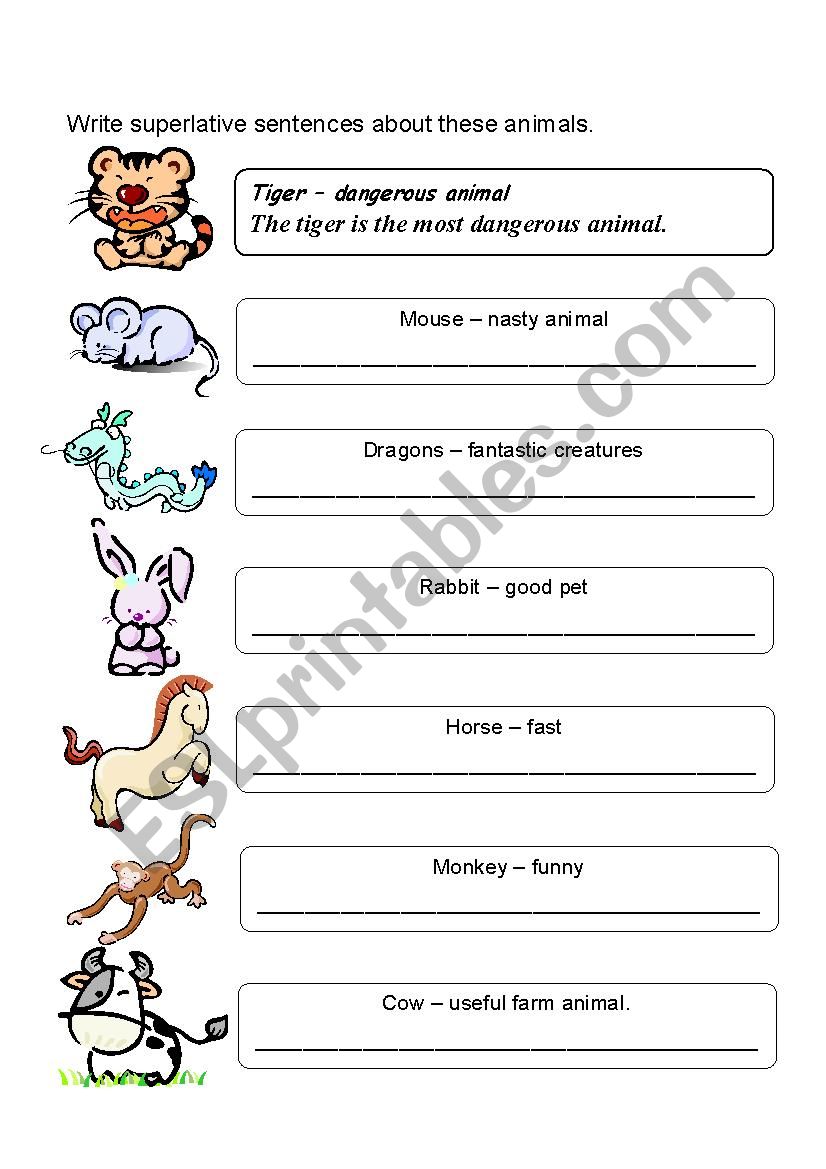 superlatives worksheet